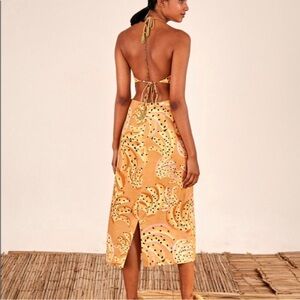 NWOT Farm Rio Banana Print Linen Dress